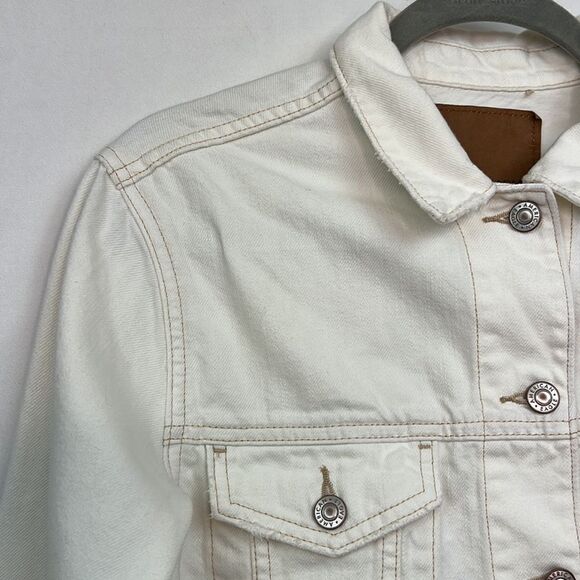 American Eagle cream Denim Jean jacket size small EUC - Picture 2 of 11